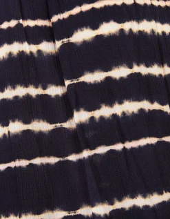 Tie-Dye Smocked Maxi Dress Black
