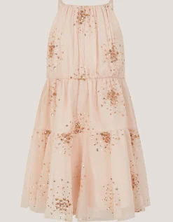 Tilly Sequin Tiered Party Dress Pink