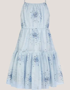 Tilly Sequin Tiered Party Dress Blue