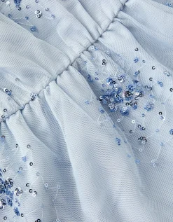 Tilly Sequin Tiered Party Dress Blue