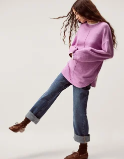 Tori Oversized Tipped Jumper Purple
