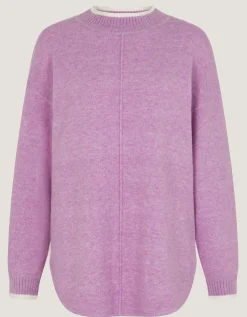 Tori Oversized Tipped Jumper Purple