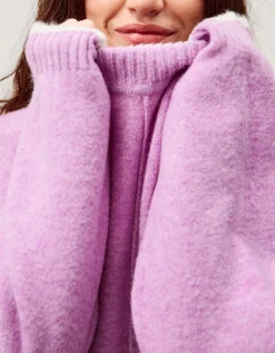 Tori Oversized Tipped Jumper Purple