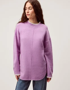 Tori Oversized Tipped Jumper Purple
