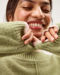Tori Oversized Tipped Jumper Green