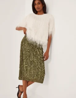 Tori Short Sleeve Fringe Top Ivory