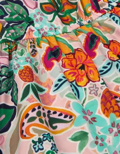 Tropical Print Asymmetrical Playsuit Multi