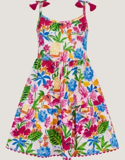 Tropical Print Jersey Dress Multi