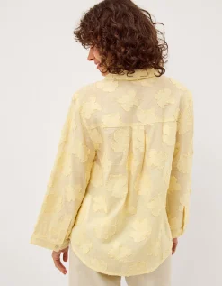 Tyra Floral Jacquard Shirt Yellow