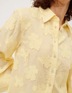 Tyra Floral Jacquard Shirt Yellow