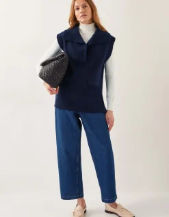 Uma Knitted Utility Vest Blue