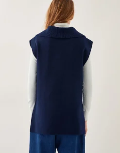 Uma Knitted Utility Vest Blue