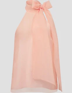 Vera Sleeveless Organza Pussybow Top Pink