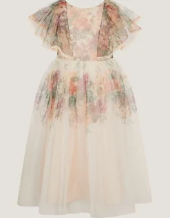 Vintage Flower Tulle Party Dress Multi