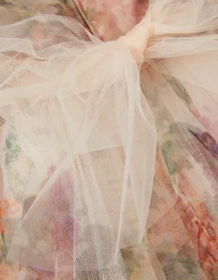 Vintage Flower Tulle Party Dress Multi