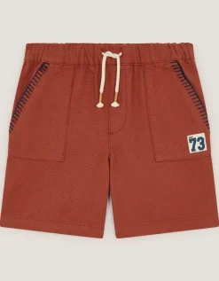 Whipstitch Drawstring Shorts Red