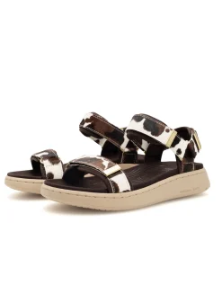 Woden Line Cow Print Sandals Multi