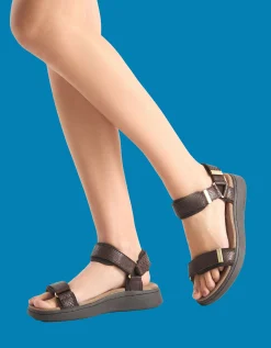 Woden Line Sandals Brown