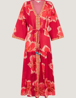 Yasmin Floral Midi Tunic Dress Pink