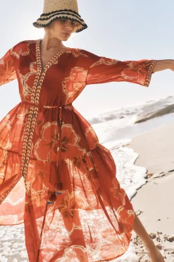 Yasmin Floral Midi Tunic Dress Pink