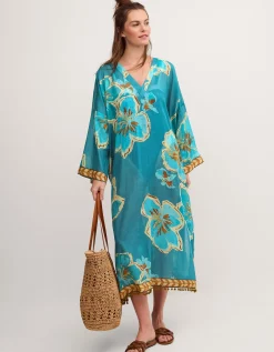 Yasmin Floral Print Midi Kaftan