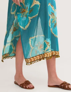 Yasmin Floral Print Midi Kaftan