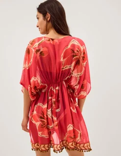 Yasmin Floral Print Mini Kaftan