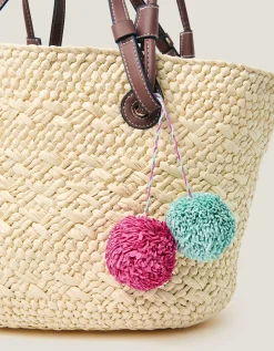 Yvie Woven Raffia Basket Bag