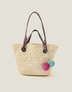 Yvie Woven Raffia Basket Bag