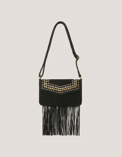 Zora Suede Fringe Crossbody Bag