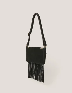 Zora Suede Fringe Crossbody Bag
